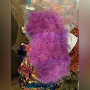 NWT Nasty Gal Size 20 Purple Feather Bandeau Top